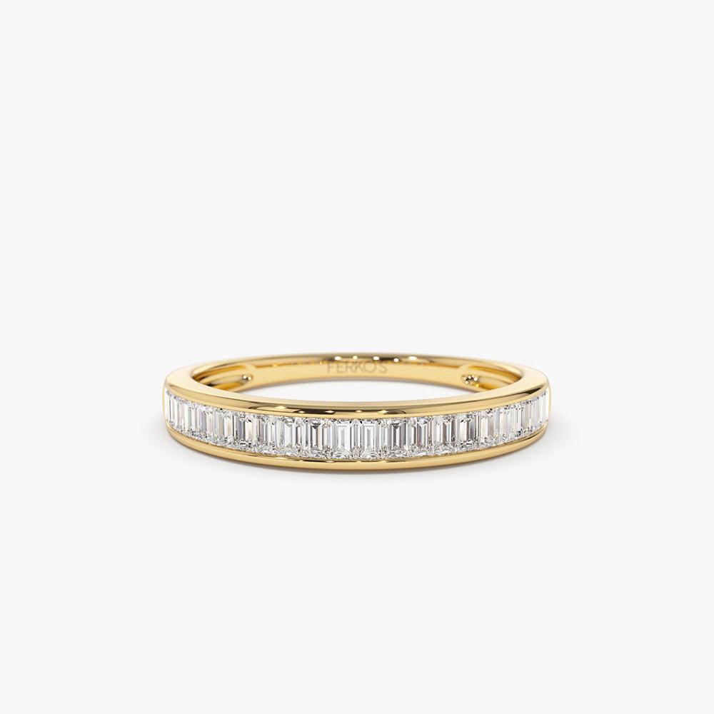 14k 3MM Baguette Diamond Channel Setting Ring 14K Gold Ferkos Fine Jewelry