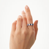 14K Baguette & Round Diamond with Genuine Sapphire Ring  Ferkos Fine Jewelry