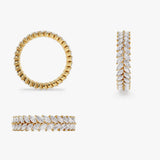 14k Gold Double Row Marquise Diamond Anniversary Ring  Ferkos Fine Jewelry