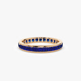 14k Gold Full Eternity Princess Cut Sapphire Ring 14K Rose Gold Ferkos Fine Jewelry