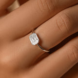 14k East West Illusion Setting Emerald Pie Cut Diamond Ring  Ferkos Fine Jewelry