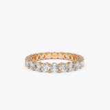 14k Basket Setting Full Eternity Diamond Ring 2.25ctw 14K Rose Gold Ferkos Fine Jewelry