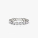 14k Basket Setting Full Eternity Diamond Ring 2.25ctw 14K White Gold Ferkos Fine Jewelry