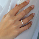 Platinum 7 Stone Basket Setting Diamond Wedding Ring 0.70ctw  Ferkos Fine Jewelry