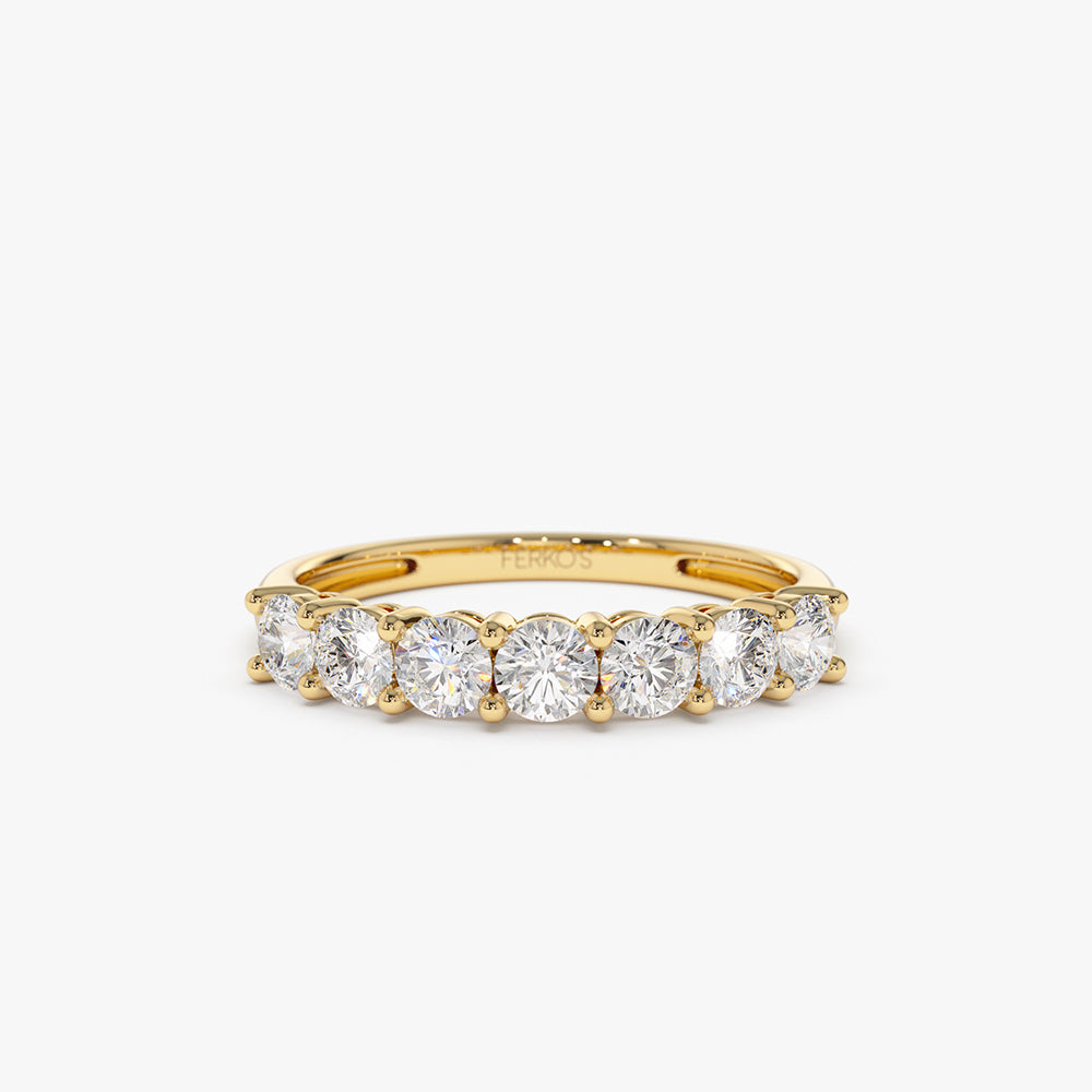 Rose Gold good Seven Diamond Ring - US7