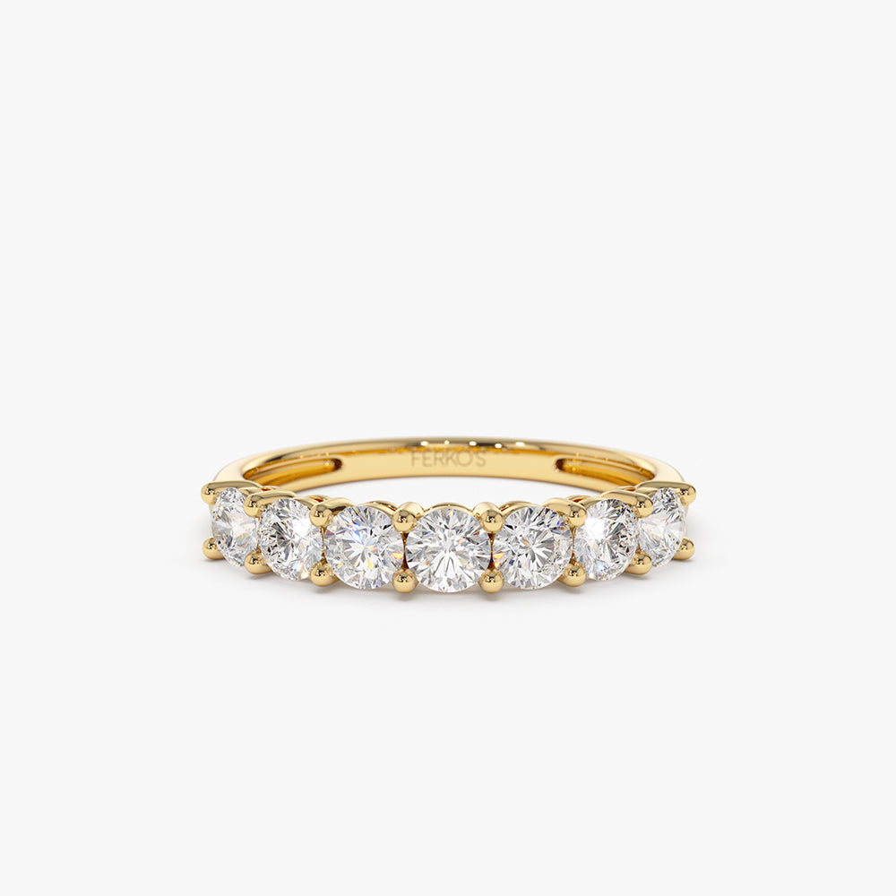 14k 7 Stone Basket Setting Diamond Ring 14K Gold Ferkos Fine Jewelry