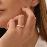 14k Pear Shape HalF Eternity Diamond Band  Ferkos Fine Jewelry