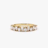 14k Pear Shape HalF Eternity Diamond Band 14K Gold Ferkos Fine Jewelry