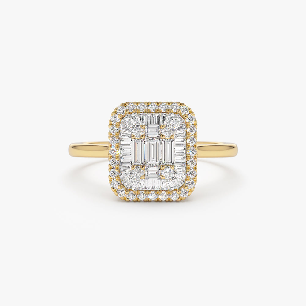 14k Unique Baguette Diamond Statement Ring 14K Gold Ferkos Fine Jewelry
