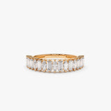 14k Marquise & Baguette Diamond Wedding Ring 14K Rose Gold Ferkos Fine Jewelry
