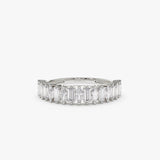 14k Marquise & Baguette Diamond Wedding Ring 14K White Gold Ferkos Fine Jewelry