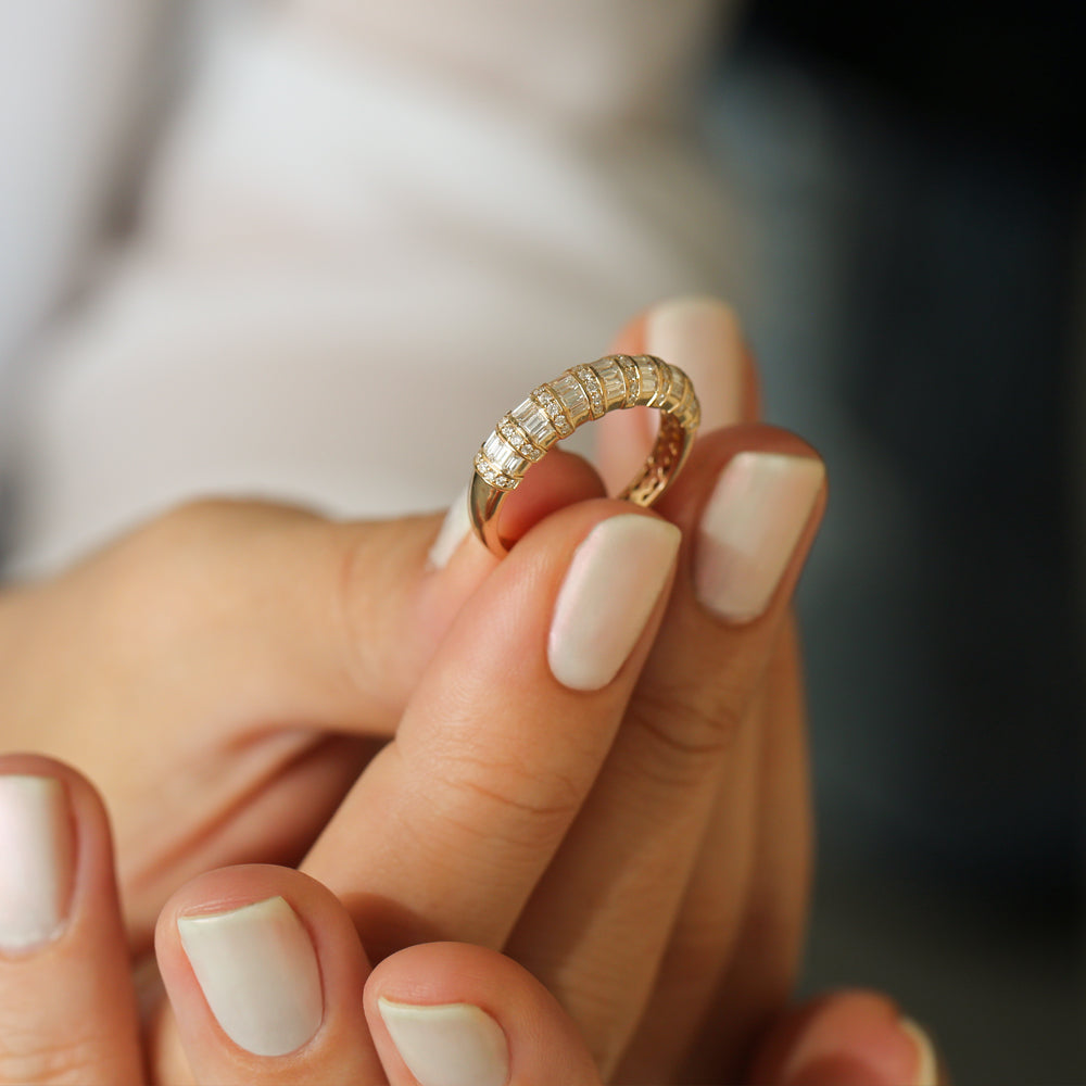 Women's 18k Gold Diamond Paved Nail Ring  Nail ring, Cartier nail ring,  Silver wrap