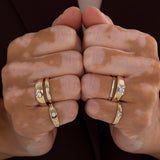 14k Emerald Cut Illusion Mosaic Solitaire Pinky Ring  Ferkos Fine Jewelry