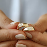 14k Asscher Cut Illusion Mosaic Solitaire Pinky Ring  Ferkos Fine Jewelry