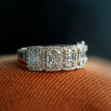 14k Baguette and Round Halo Diamond Ring  Ferkos Fine Jewelry