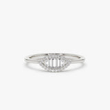 Marquise Baguette Diamond Ring in 14K 14K White Gold Ferkos Fine Jewelry