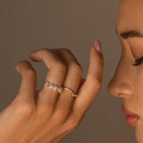 14k Baguette and Round Diamond Chevron Ring  Ferkos Fine Jewelry