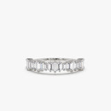 14k Gold Graduating Baguette Diamond Ring 14K White Gold Ferkos Fine Jewelry