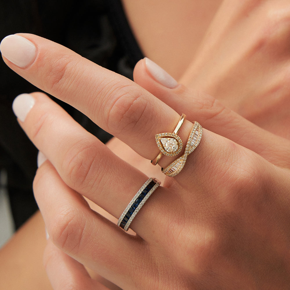 Nesting Rings 14k Baguette & Round Diamond Nesting Ring – Ferkos Fine Jewelry