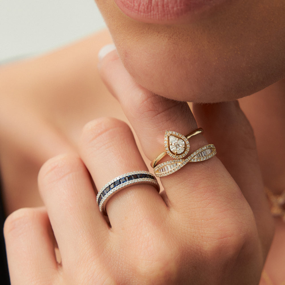 Nesting Rings 14k Baguette & Round Diamond Nesting Ring – Ferkos Fine Jewelry