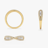 14k Baguette & Round Diamond Nesting Ring  Ferkos Fine Jewelry