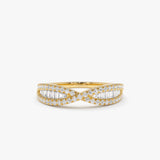 14k Baguette & Round Diamond Nesting Ring 14K Gold Ferkos Fine Jewelry