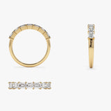 14k Prong Horizontal Set Emerald Cut Diamond Wedding Band  Ferkos Fine Jewelry