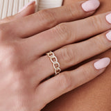 14k Curb Link Diamond Pave Ring  Ferkos Fine Jewelry