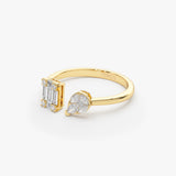 14k Gold Illusion Setting Diamond Toi et Moi Ring  Ferkos Fine Jewelry