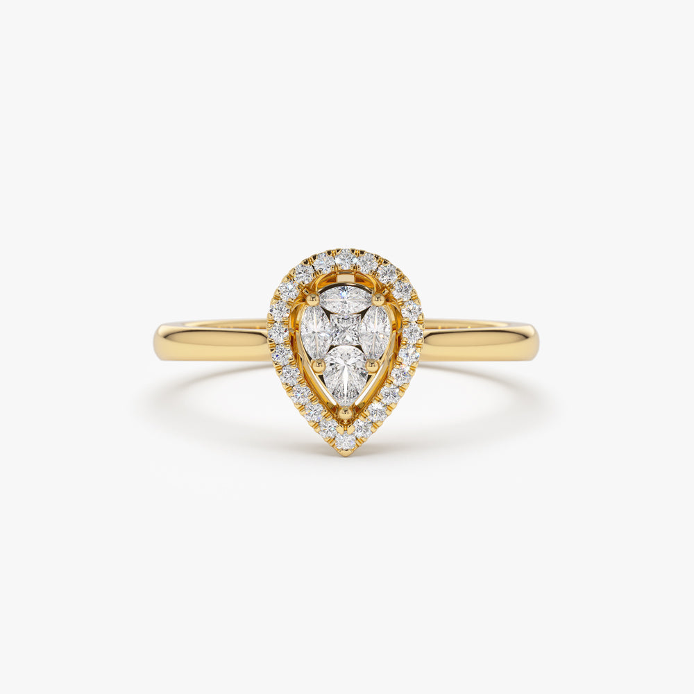 Pear Halo Diamond Engagement Ring | Jupiter Jewelry Inc