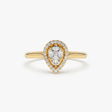 Illusion Set Pear Shape Engagement Ring in 14k 14K Gold Ferkos Fine Jewelry