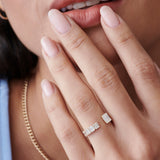 14k Floating Diamond Baguette Cut Diamond Ring  Ferkos Fine Jewelry