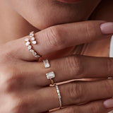 14k Floating Diamond Baguette Cut Diamond Ring  Ferkos Fine Jewelry