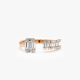 14k Floating Diamond Baguette Cut Diamond Ring 14K Rose Gold Ferkos Fine Jewelry