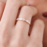 14k Half Bezel Emerald Cut Diamond Wedding Band 0.75 ctw  Ferkos Fine Jewelry