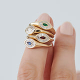 14k Gold Marquise Shape Baguette Diamond Ring  Ferkos Fine Jewelry