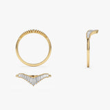 14K Baguette Diamond Curved Tiara Ring  Ferkos Fine Jewelry
