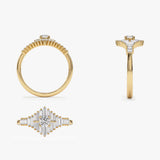 14k Art Deco Inspired Baguette Diamond Ring  Ferkos Fine Jewelry
