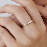 14k Double Baguette and Round Diamond Wedding Ring  Ferkos Fine Jewelry