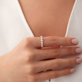 14k Pear Shaped & Tapered Baguette Diamond Anniversary Ring  Ferkos Fine Jewelry