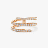 14k Diamond Spiral Ring 14K Rose Gold Ferkos Fine Jewelry