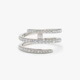14k Diamond Spiral Ring 14K White Gold Ferkos Fine Jewelry