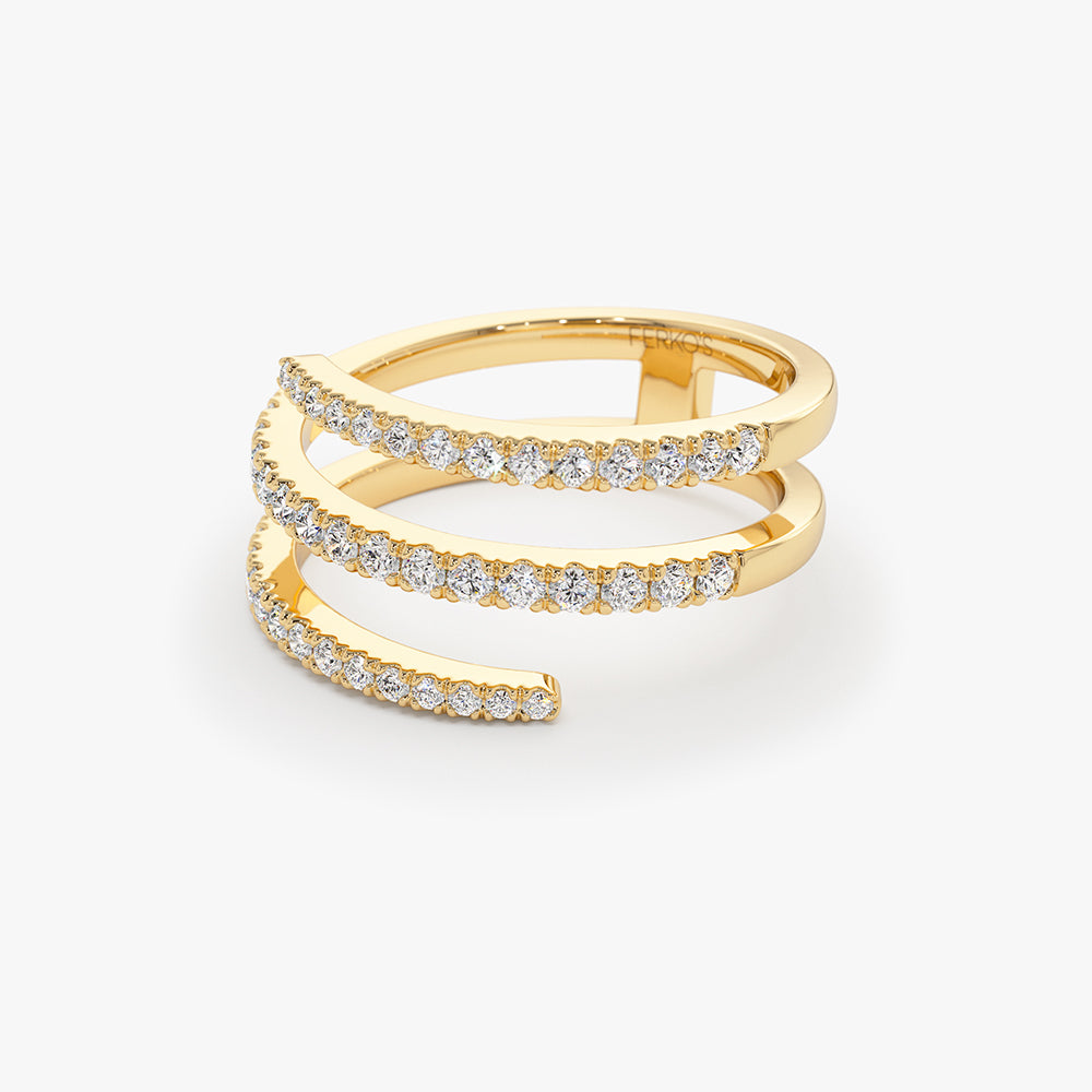 14k Diamond Spiral Ring – FERKOS FJ