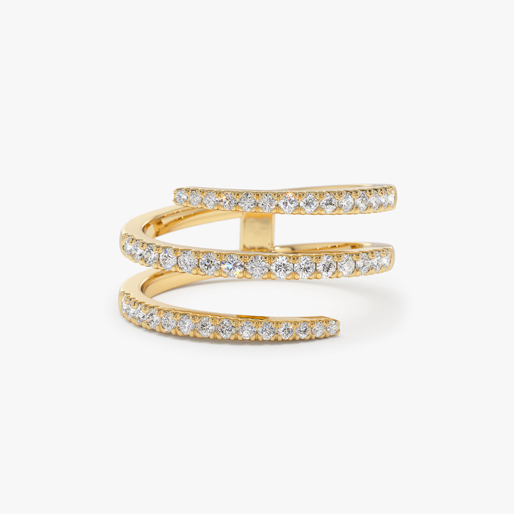 14k Diamond Spiral Ring 14K Gold Ferkos Fine Jewelry