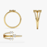 14k Open Design Marquise Diamond Claw Ring  Ferkos Fine Jewelry