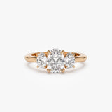 1.50 ctw 14k Oval Shape Lab-Grown Diamond Three Stone Engagement Ring - Serena 14K Rose Gold Ferkos Fine Jewelry