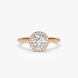 1.20 ctw 14k Halo Setting Round Lab Grown Diamond Engagement Ring - Vivien 14K Rose Gold Ferkos Fine Jewelry
