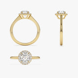 1.20 ctw 14k Halo Setting Round Lab Grown Diamond Engagement Ring - Vivien  Ferkos Fine Jewelry
