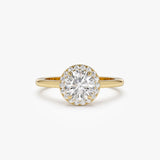 1.20 ctw 14k Halo Setting Round Lab Grown Diamond Engagement Ring - Vivien 14K Gold Ferkos Fine Jewelry