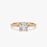 1.00 ctw 14k 4 Prong Basket Setting Round Lab Grown Diamond Engagement Ring - Kate 14K Rose Gold Ferkos Fine Jewelry
